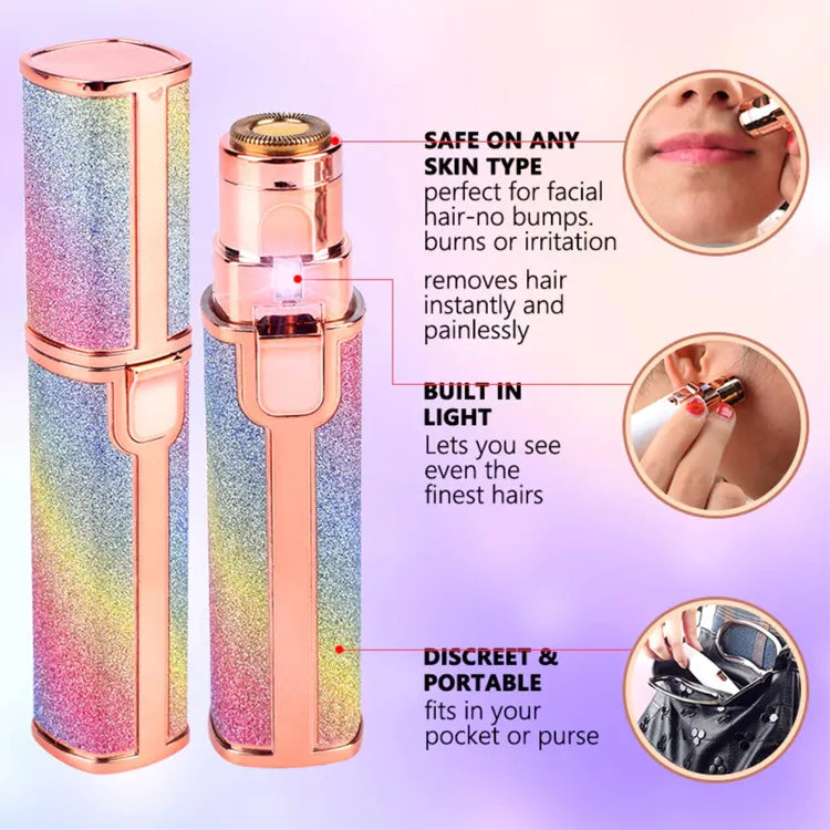 Rechargeable Flawless 2 in 1 Facial Hair Remover Face Hair Remover Eyebrow Shaper Upper Lips Hair Remover Painless Eye Brow And Facial Hair Remover Machine